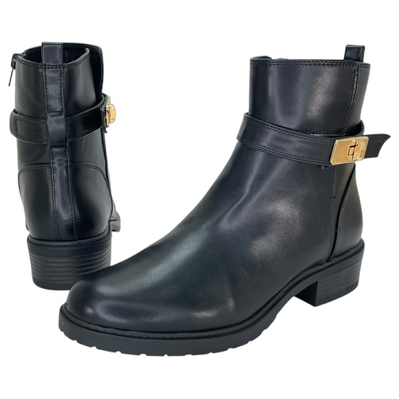 Giani Bernini Becca Black Faux Leather Womens Ankle Boots Size 9M - Picture 10 of 12